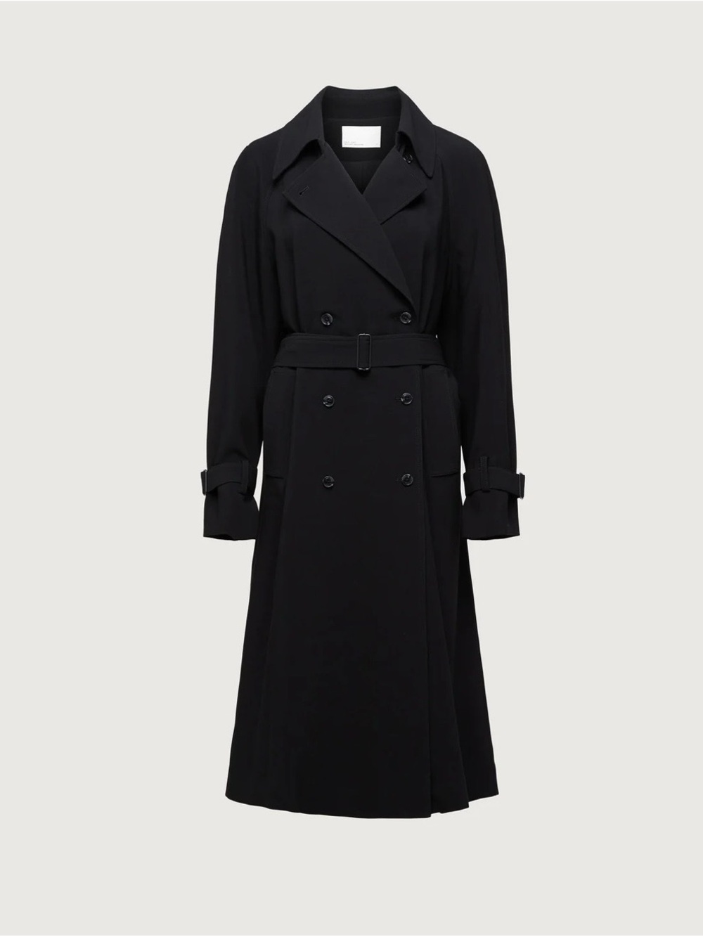 OAK + FORT Black OVERSIZED TRENCH COAT